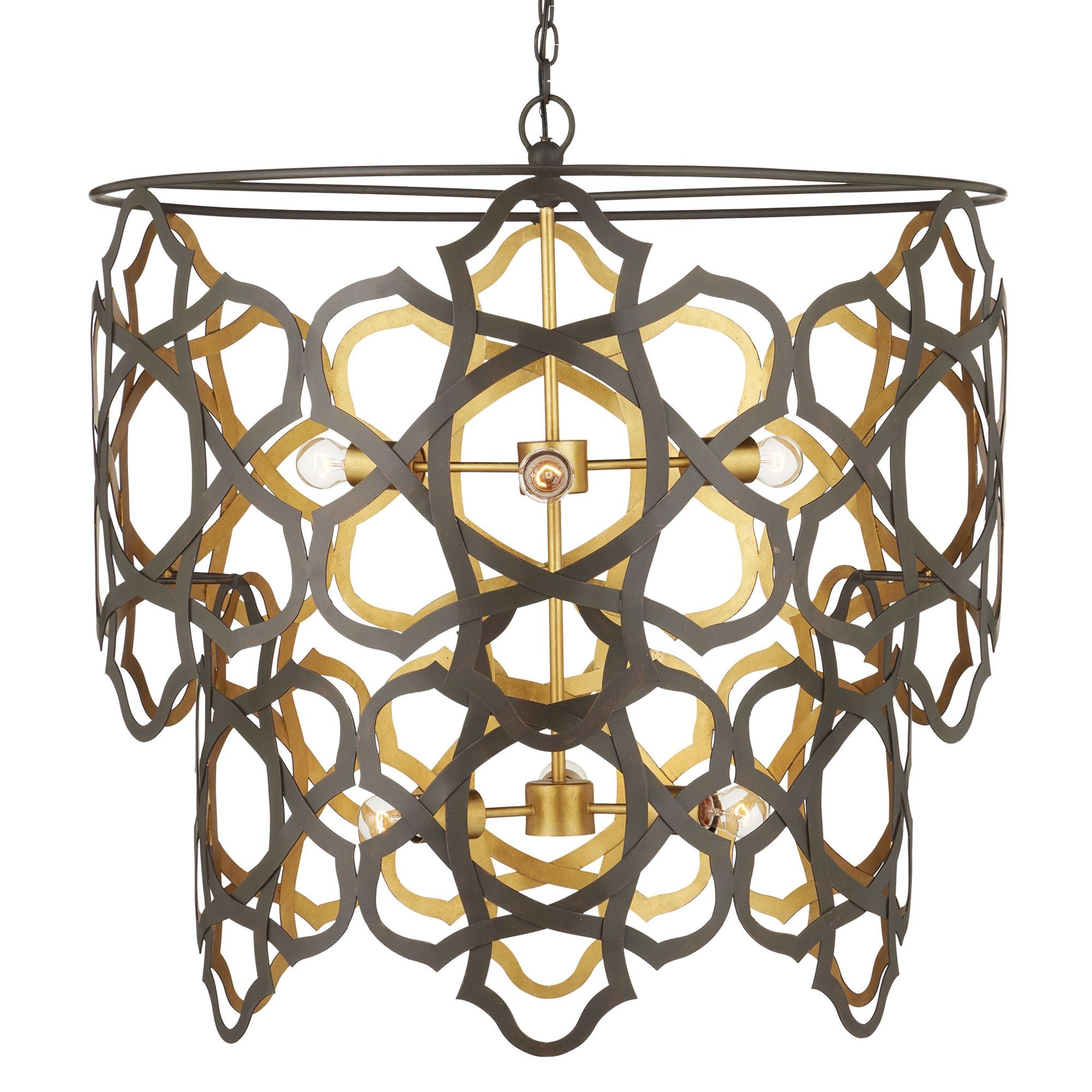 Mauresque Medium Bronze & Gold Chandelier - Bronze Gold/Contemporary Gold Leaf