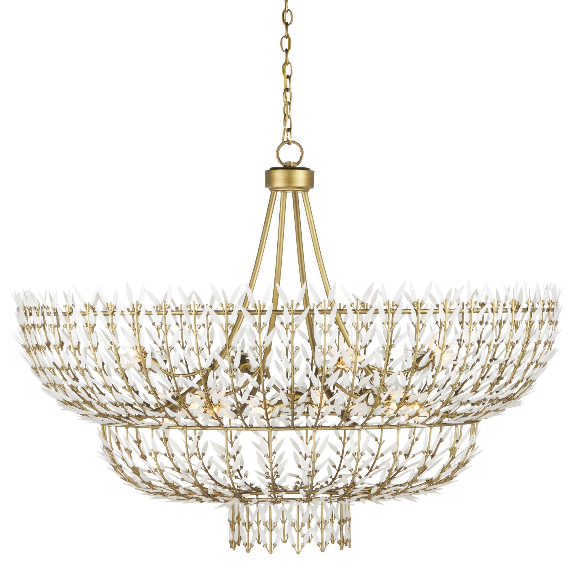 Magnum Opus Large Chandelier - Brass/White