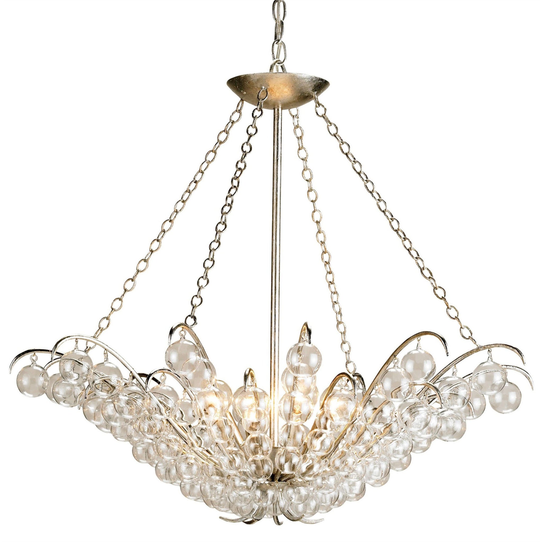 Quantum Silver Chandelier - Contemporary Silver Leaf