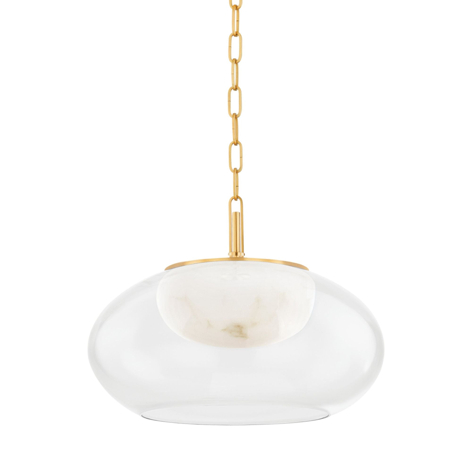 Moore 1 Light Pendant in Aged Brass