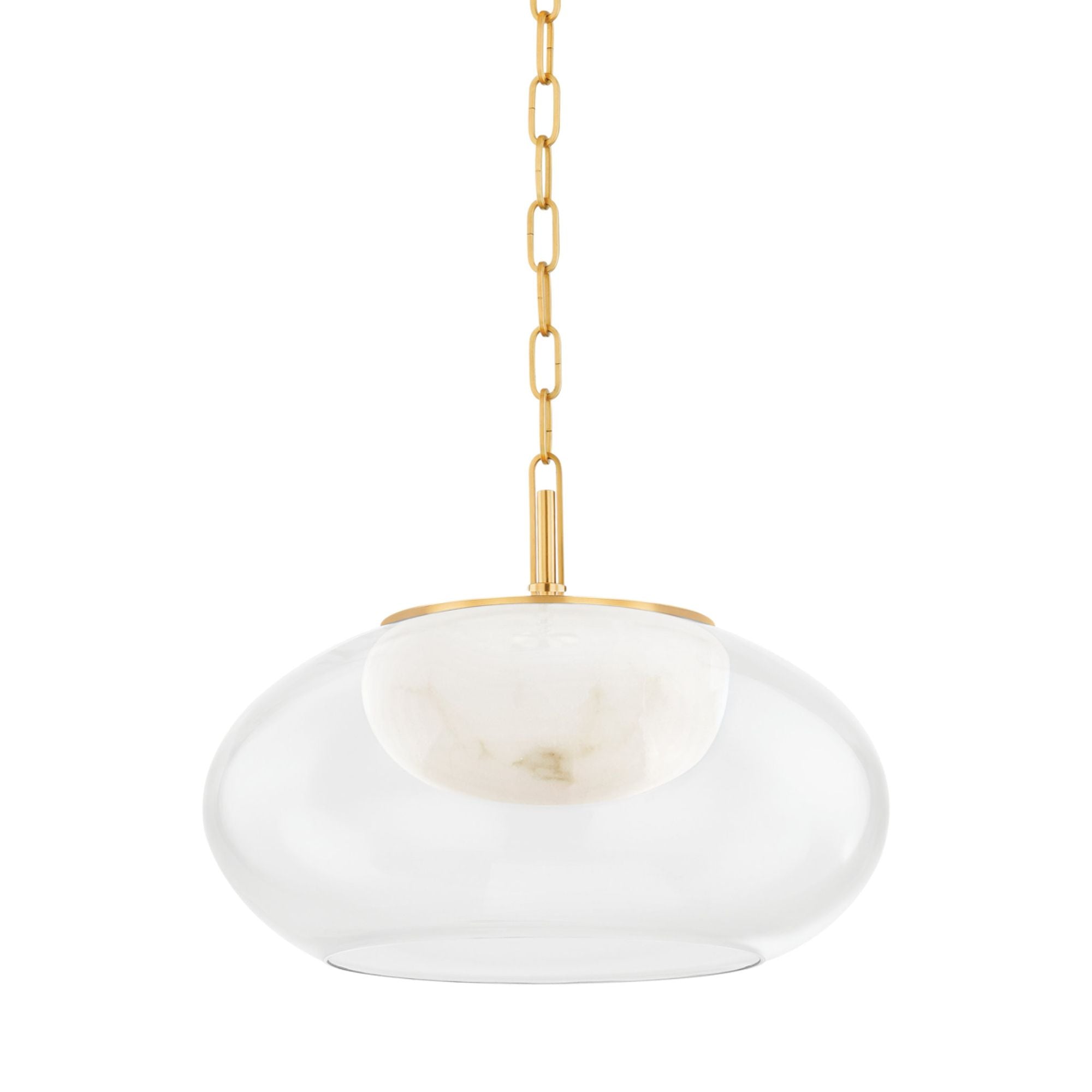 Moore 1-Light Pendant in Aged Brass 17W x 12.5H