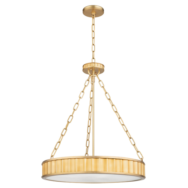 Middlebury 5 Light Pendant in Aged Brass