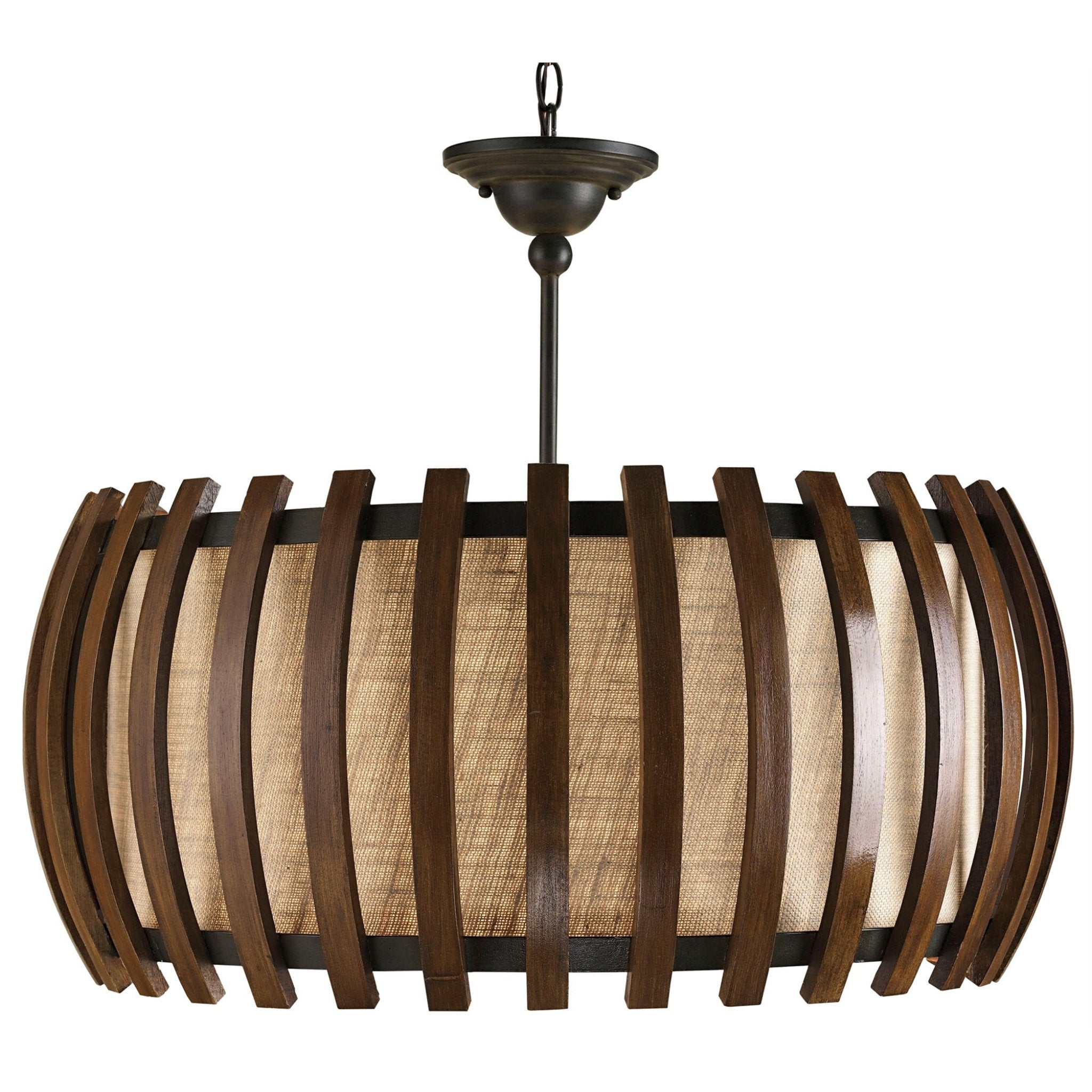 Dado Semi-Flush Mount - Old Iron/Polished Fruitwood