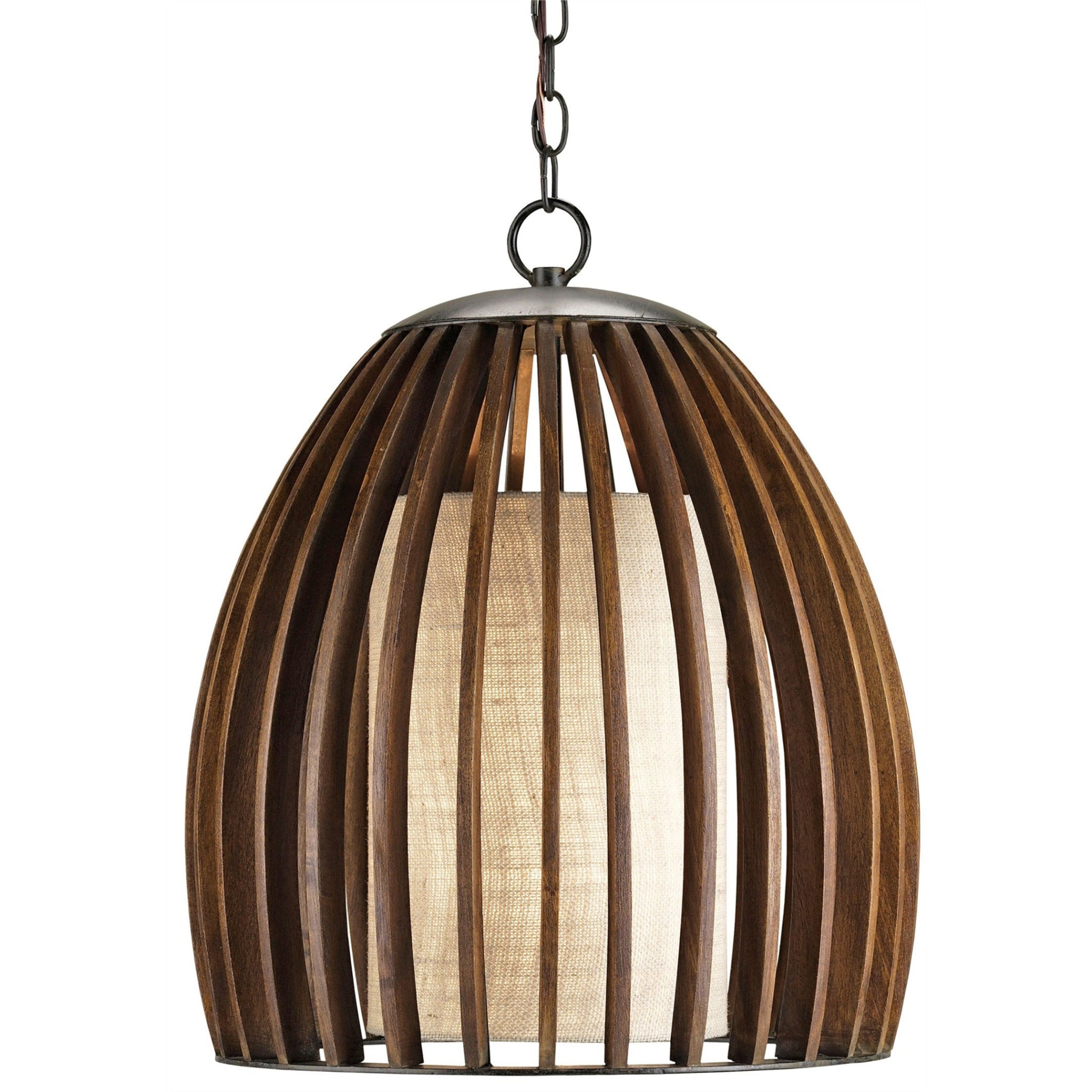 Carling Wood Pendant - Old Iron/Polished Fruitwood