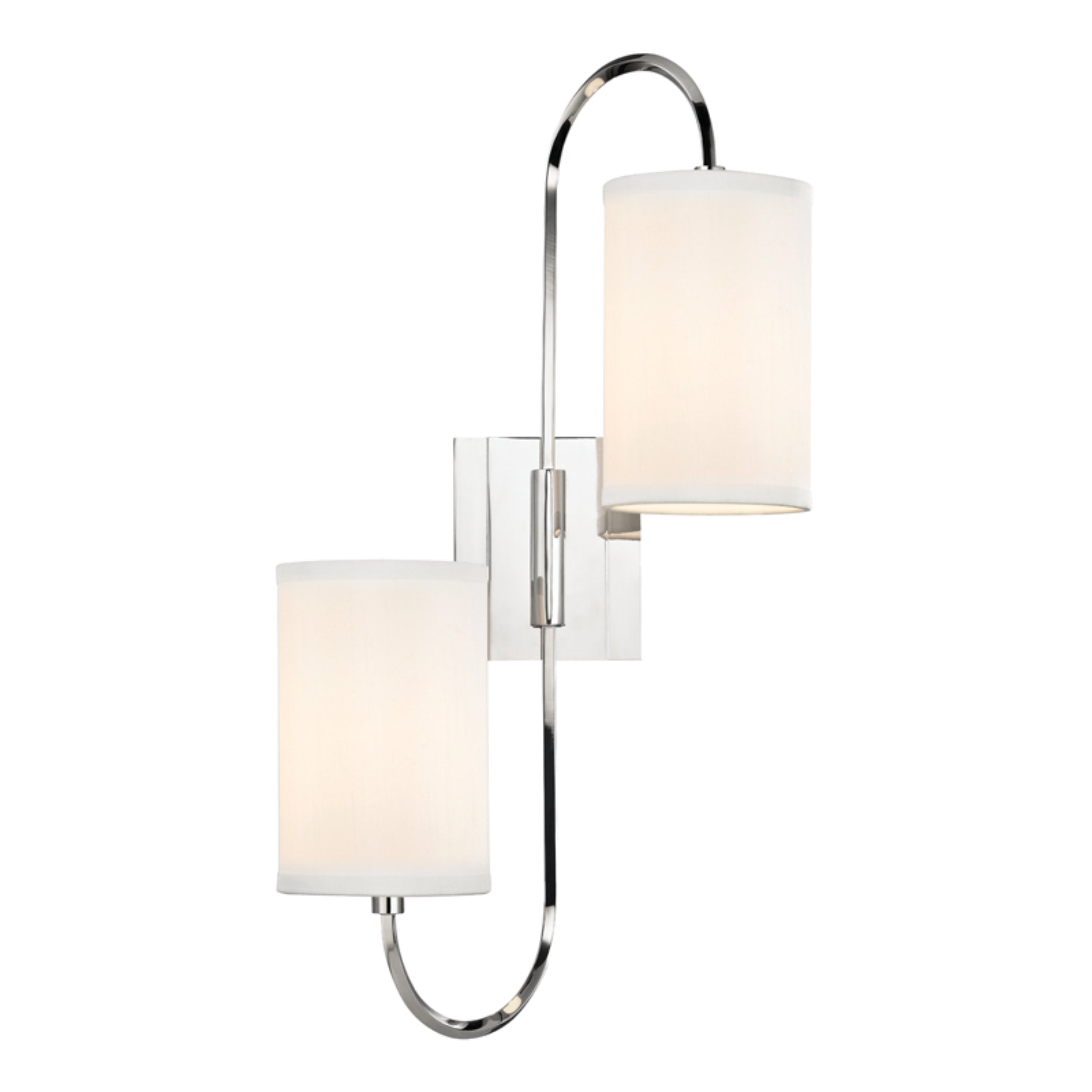 Junius 2-Light Wall Sconce in  Polished Nickel 11.75L x 11.75W x 22H