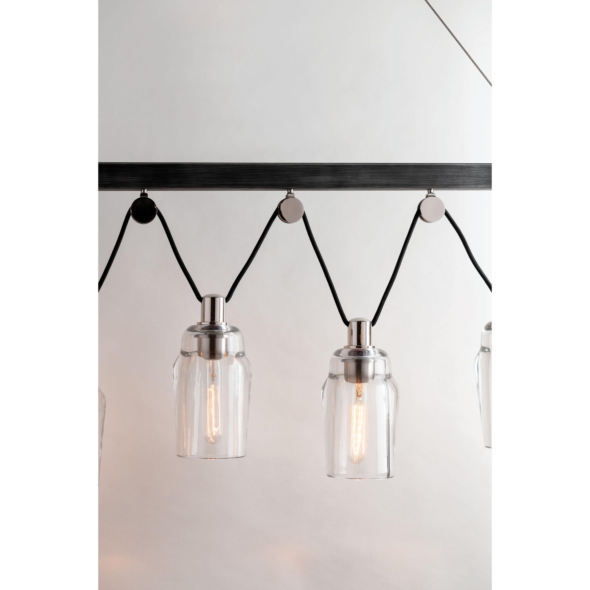 Citizen 8 Light Chandelier in Graphite And Polished Nickel