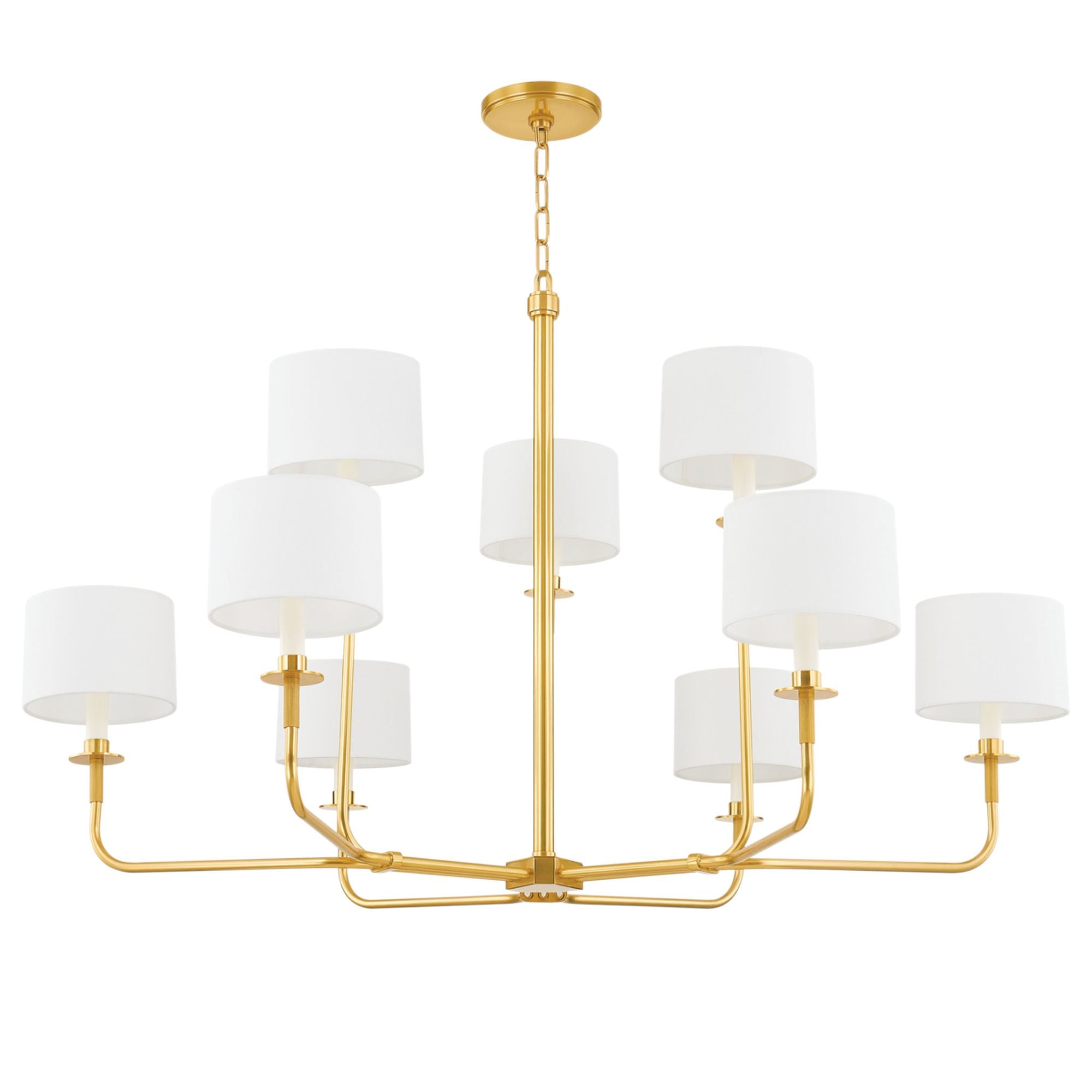 Paramus 8-Light Chandelier in Aged Brass 48W x 29.5H