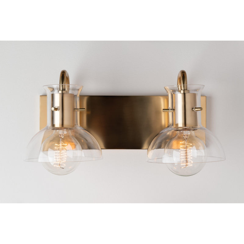 Riley 1 Light Plug-in Sconce in Aged Brass