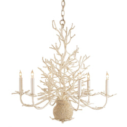 Seaward Small White Chandelier - White Coral/Natural Sand