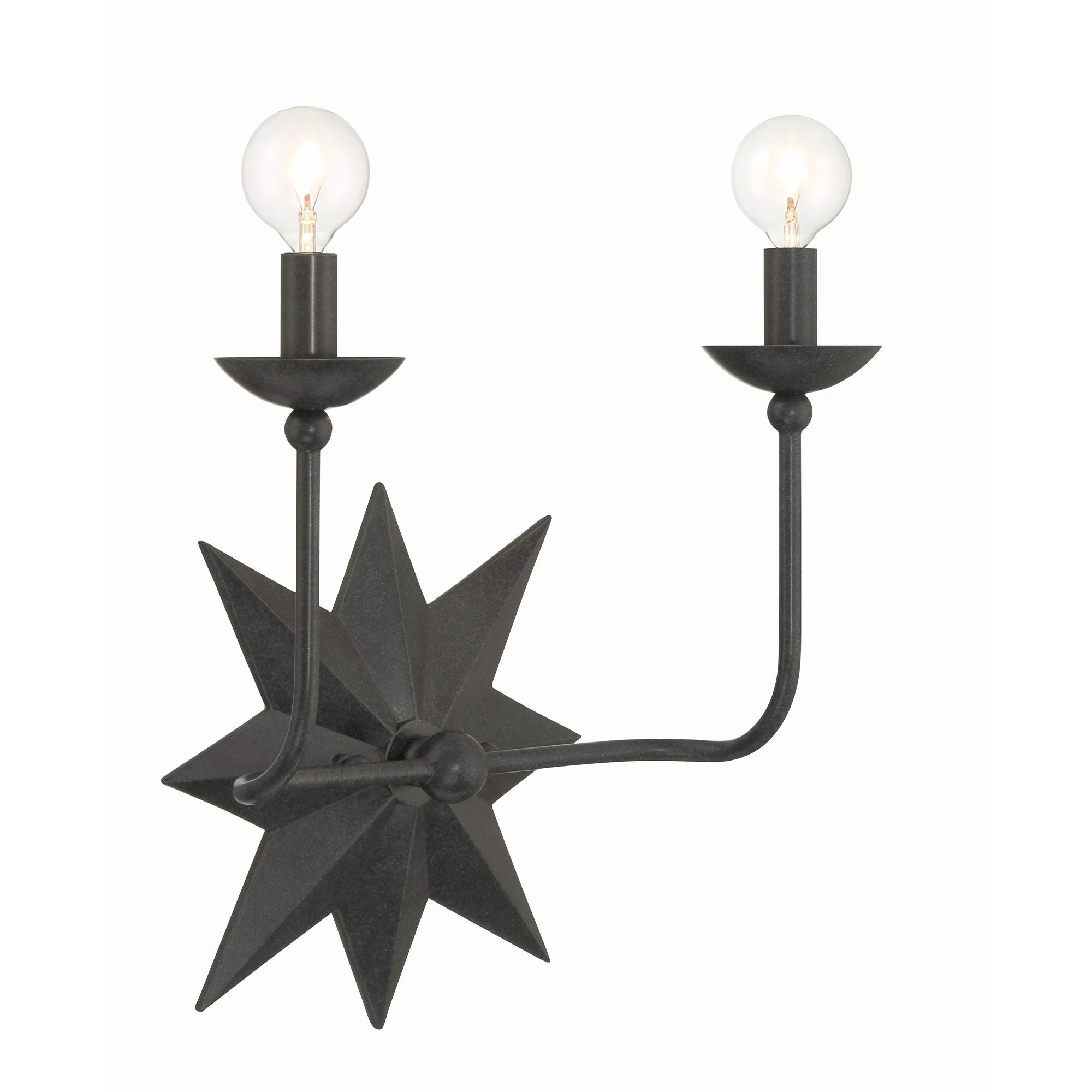 Astro 2 Light Black Sconce 13"W x 15.25"H x 6"D