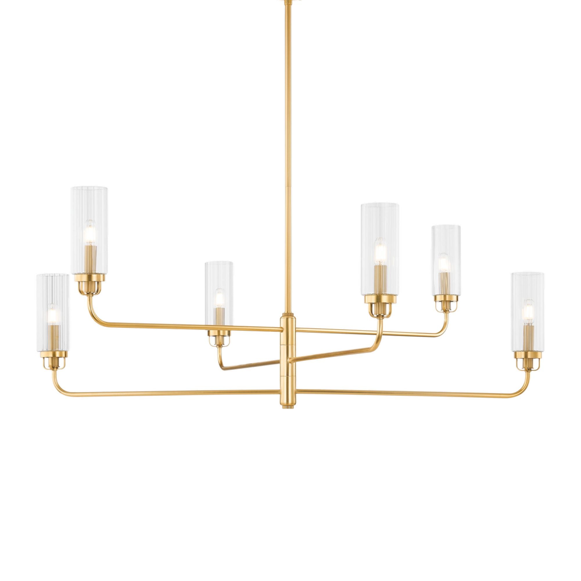 Halifax 6-Light Chandelier in Aged Brass 48W x 18.75H