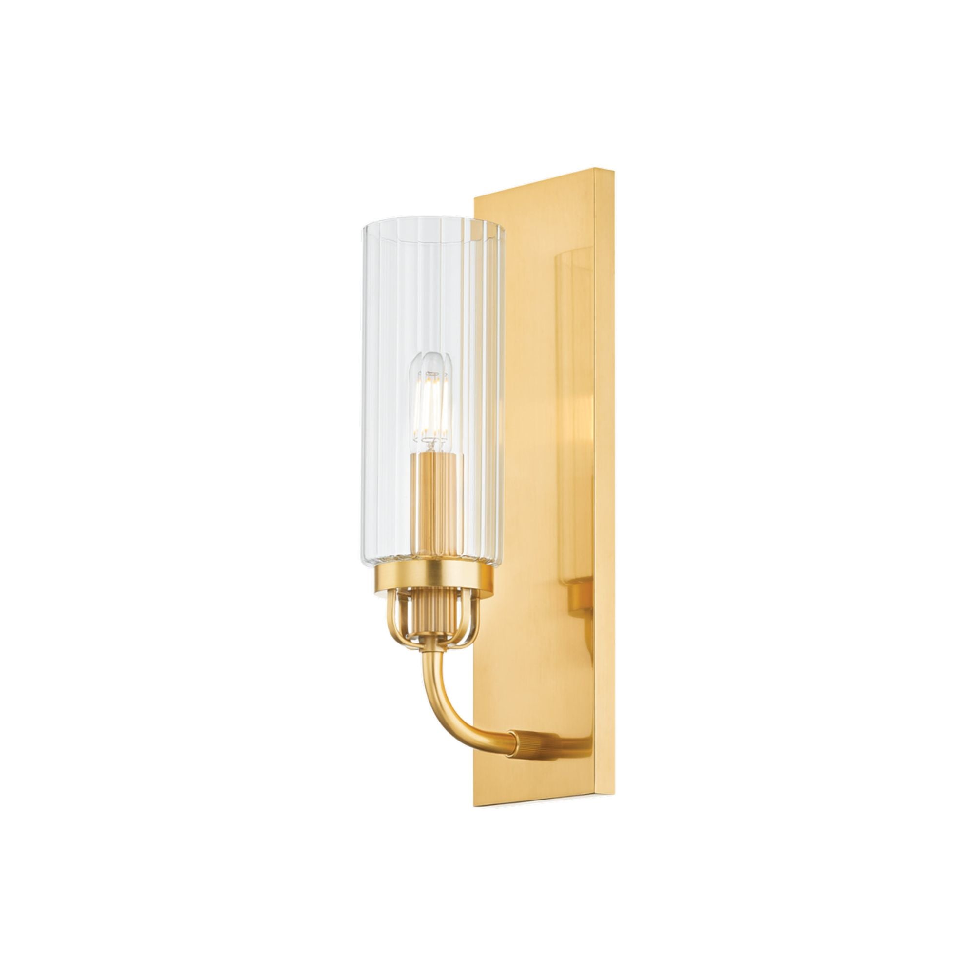 Halifax 1-Light Wall Sconce in  Aged Brass 4.25L x 4.25W x 13.75H