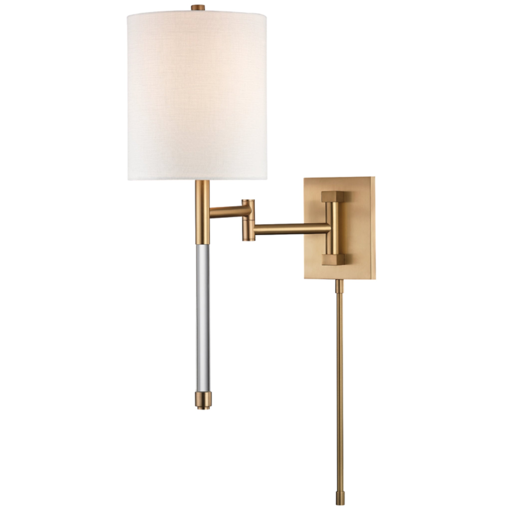 Englewood 1 Light Plug-in Sconce in Aged Brass