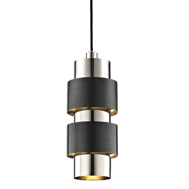 Cyrus 2 Light Pendant in Polished Nickel/old Bronze Combo