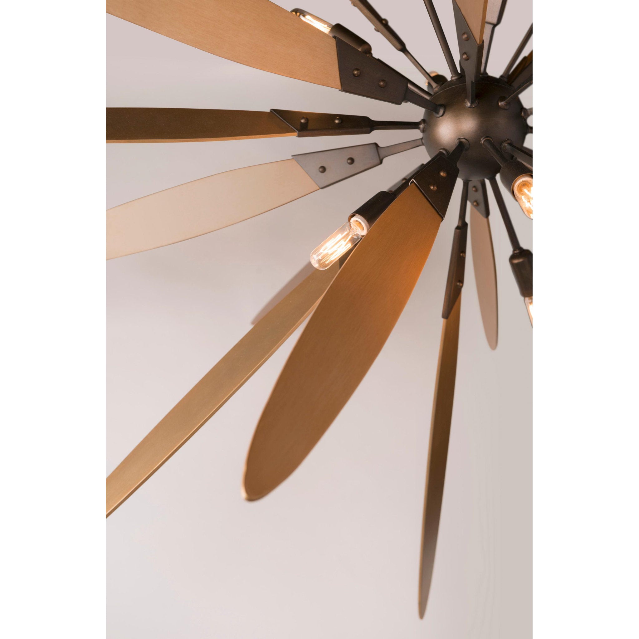 Dragonfly 12 Light Chandelier in Bronze With Satin Leaf