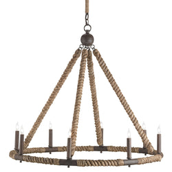 Bowline Rope Chandelier - Natural/Rust