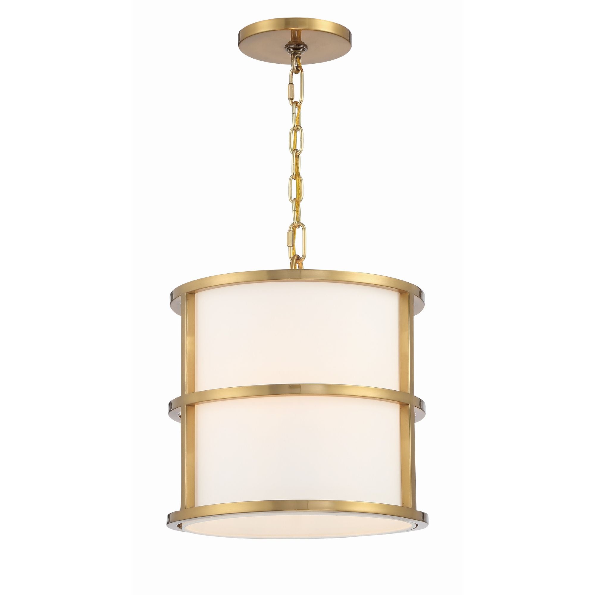 Brian Patrick Flynn Hulton 3 Light Luxe Gold Mini Pendant Silk Shade 13"W x 14"H x 13"D