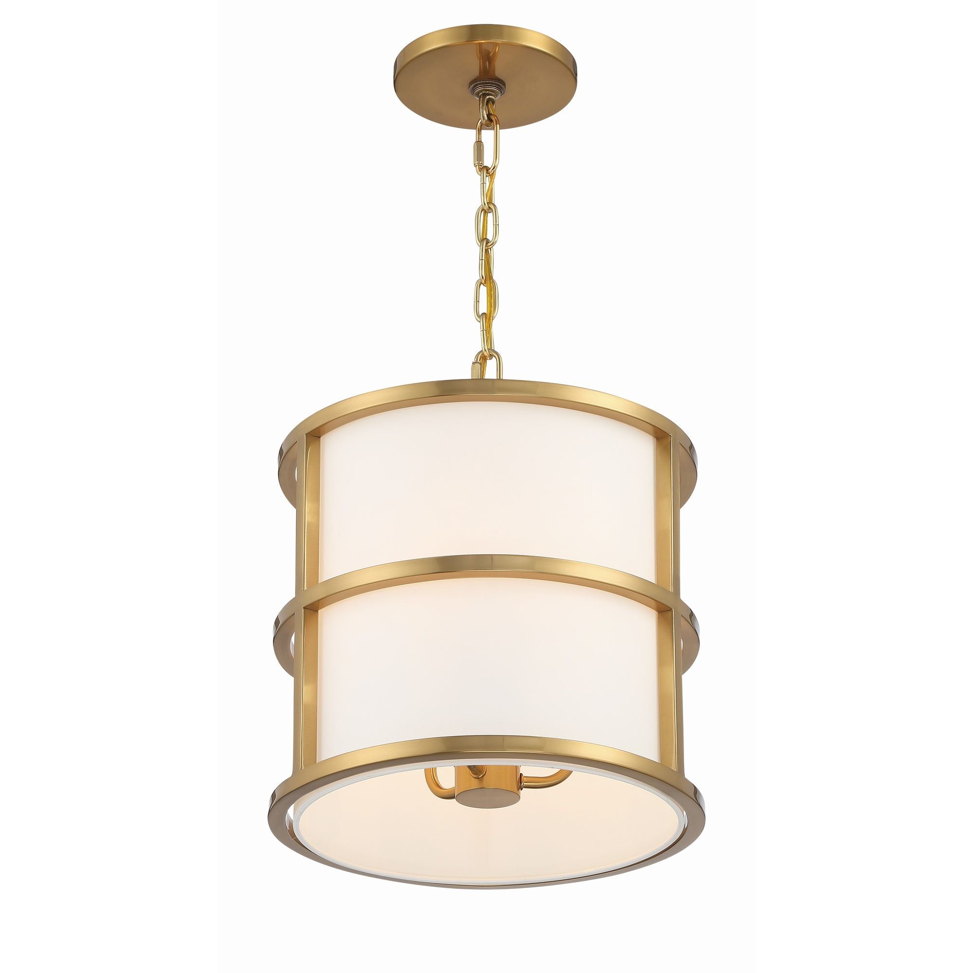 Brian Patrick Flynn Hulton 3 Light Luxe Gold Mini Pendant Silk Shade 13"W x 14"H x 13"D