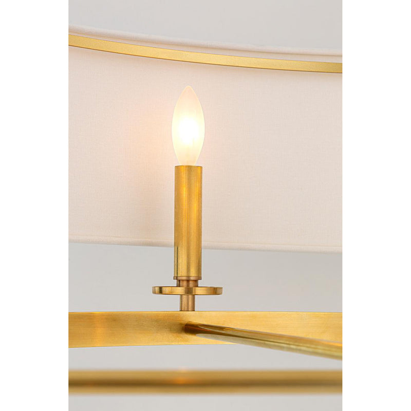 Durham 10 Light Chandelier in Aged Brass