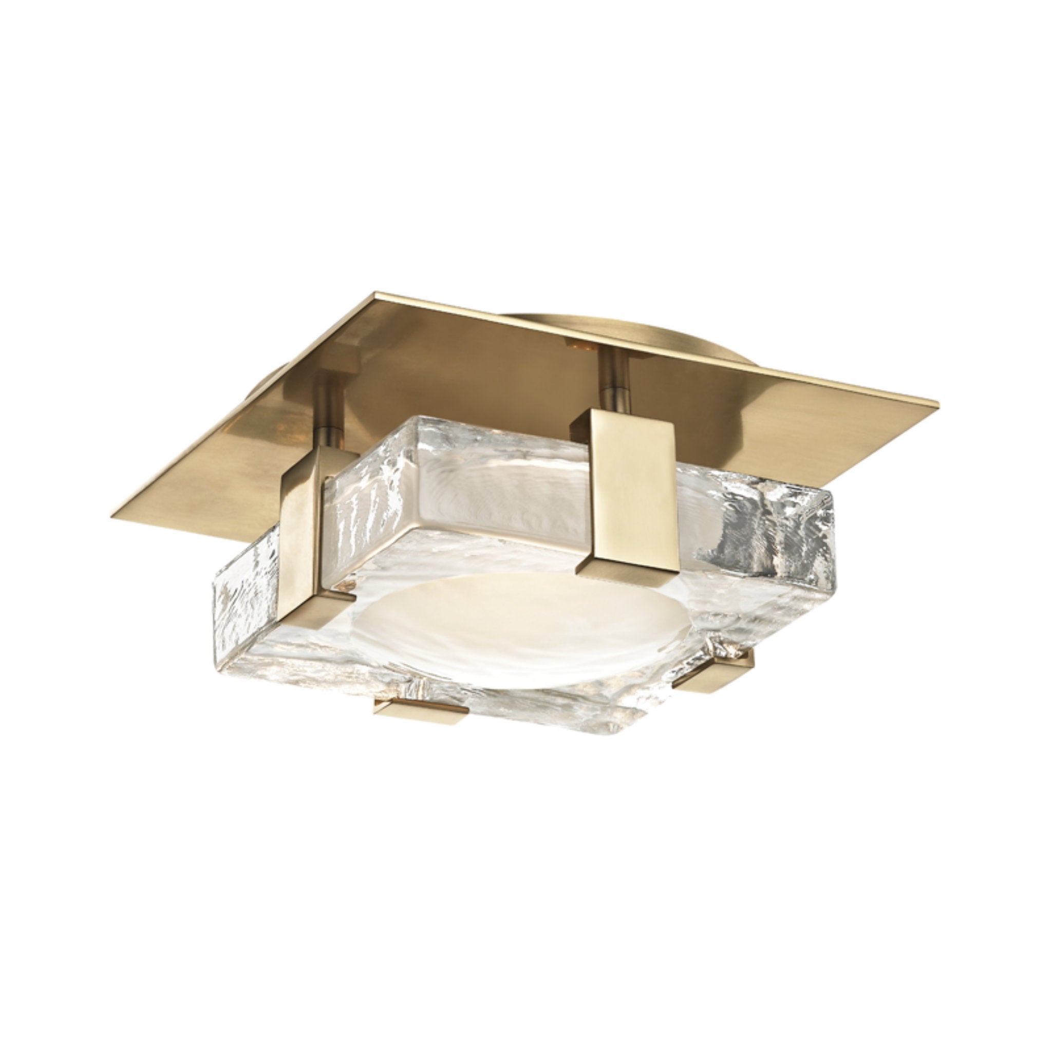Bourne 1-Light Semi Flush in  Aged Brass 8L x 8W x 8H