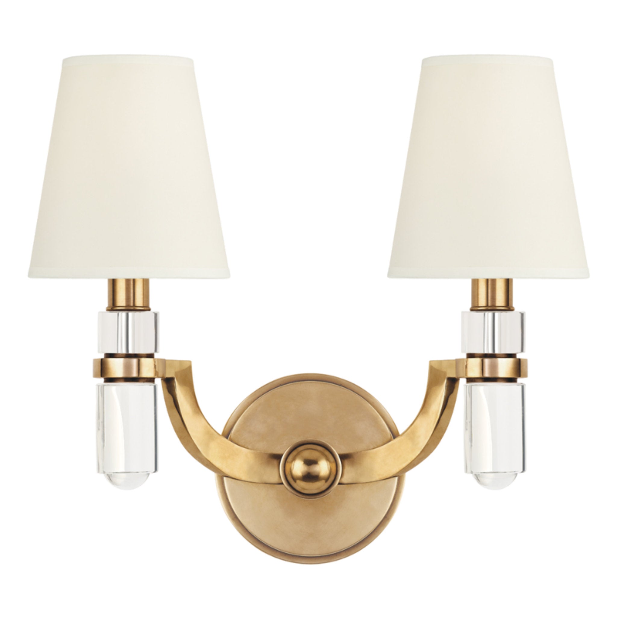 Dayton 2 Light Wall Sconce in Aged Brass