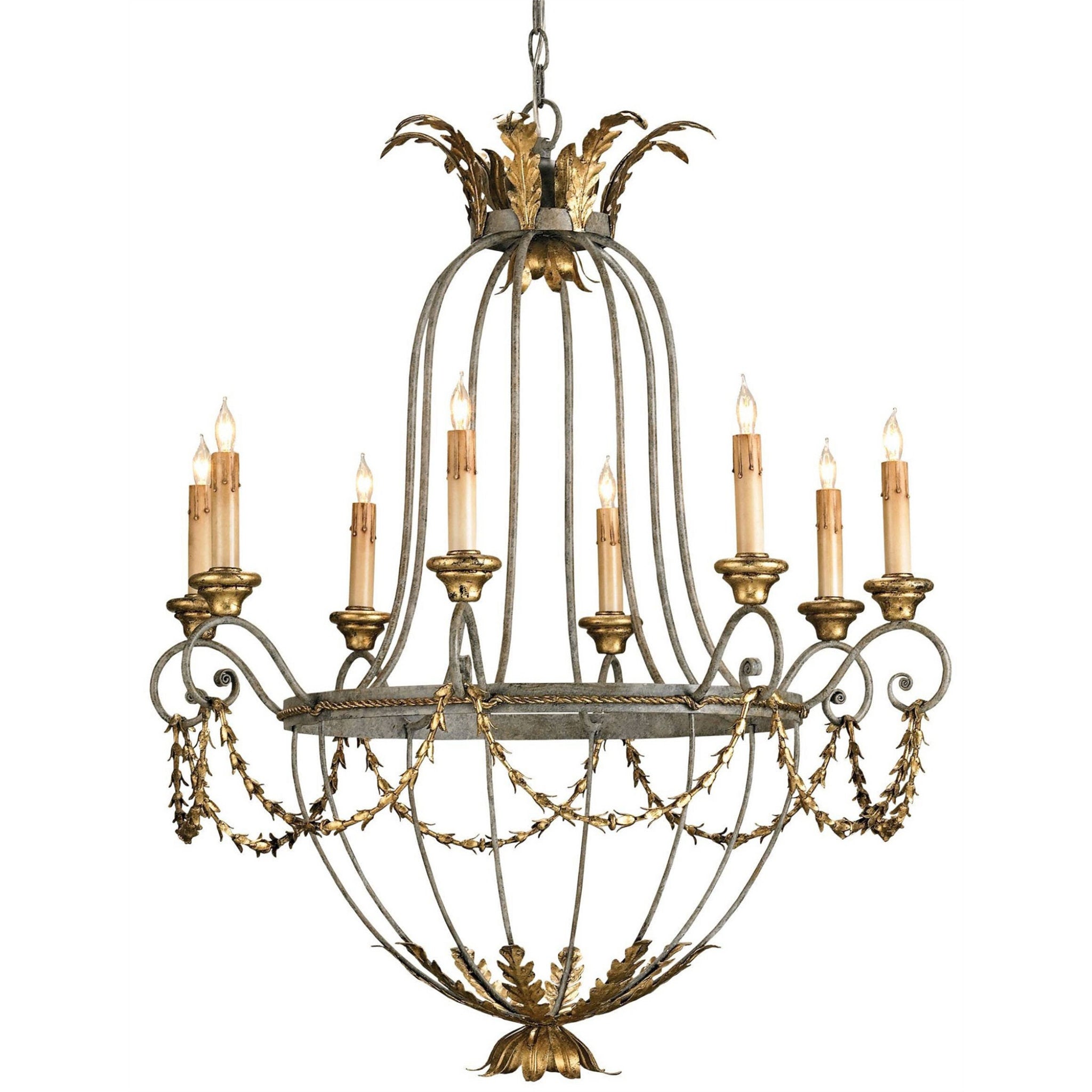 Elegance Chandelier - Etruscan/Gold Leaf