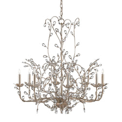 Crystal Bud Large Silver Chandelier - Silver Granello