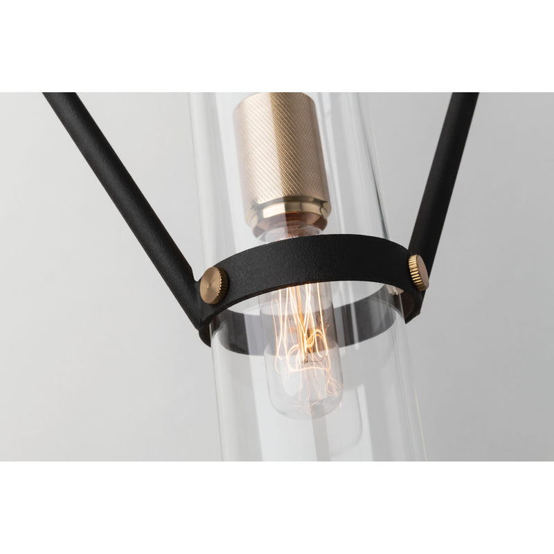 Raef 1 Light Wall Sconce in Textured Bronze Brushed Brass