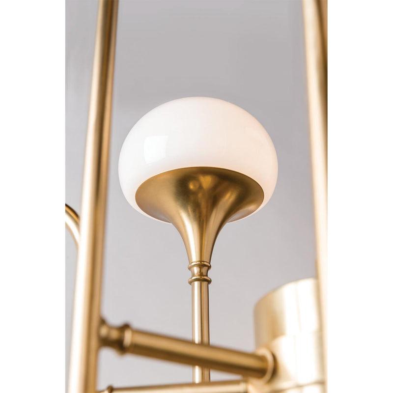Fleming 8 Light Semi Flush in Aged Brass