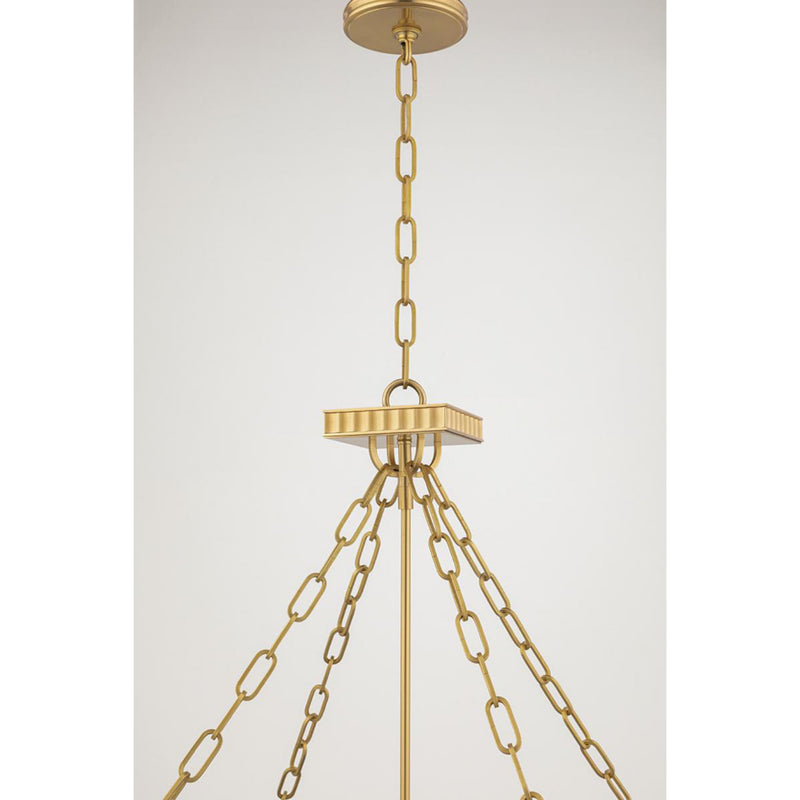 Middlebury 8 Light Pendant in Aged Brass