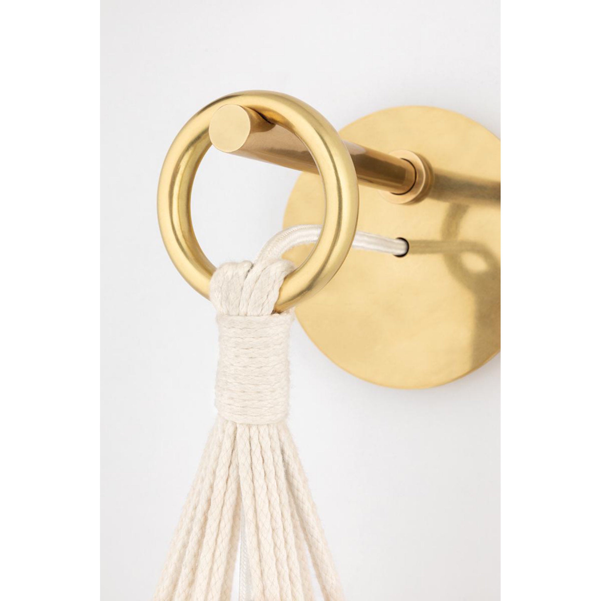 Tessa 1-Light Pendant in Aged Brass by Justin Crocker