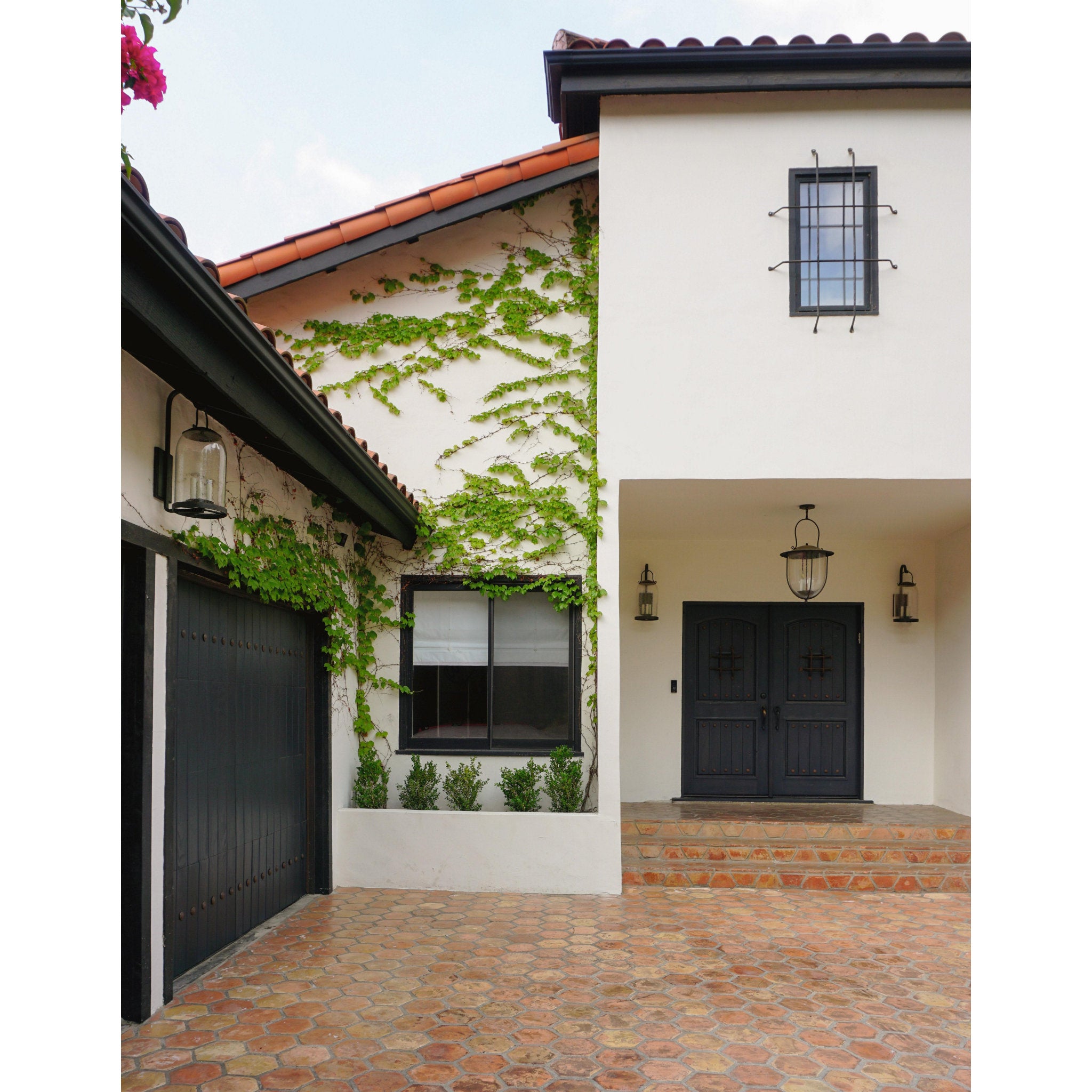 Monterey County Pendant 4-Light Outdoor LED in  French Iron 18L x 18W x 30H