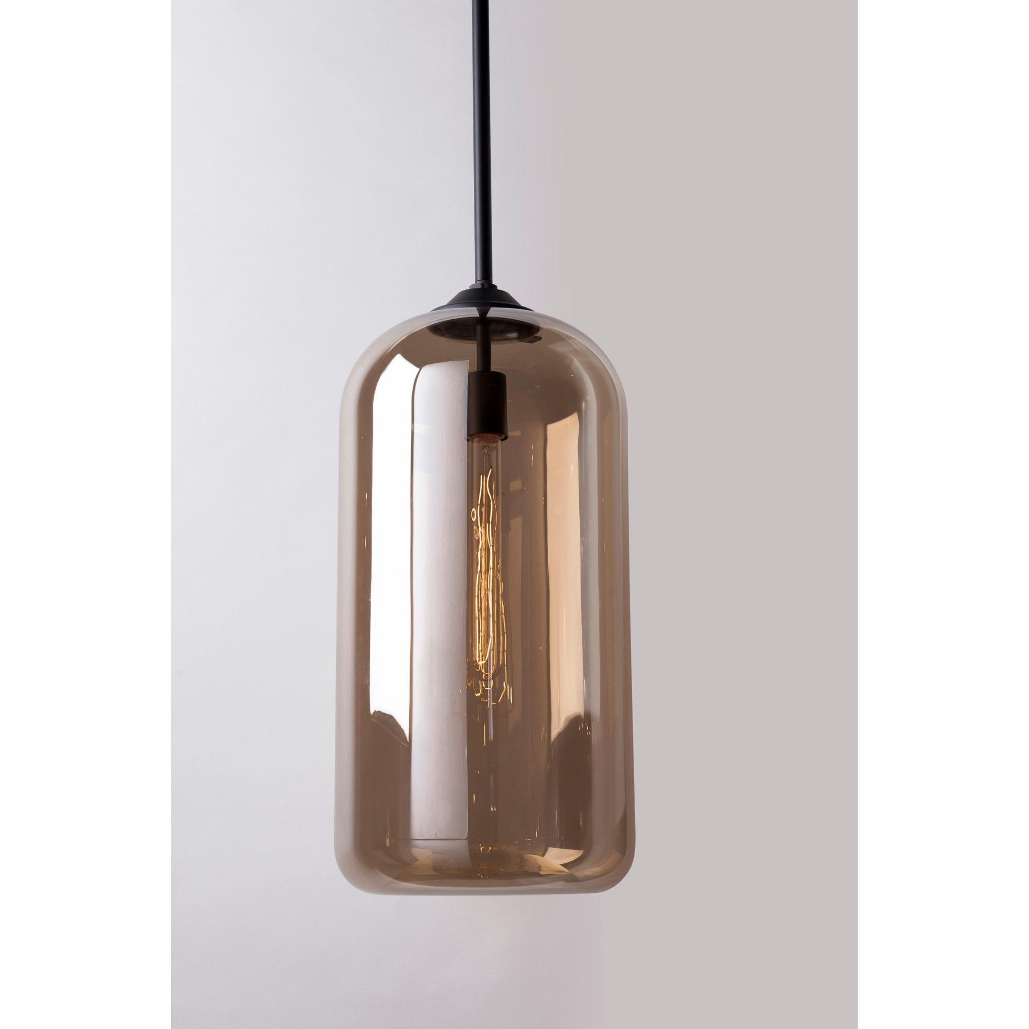 District 1-Light Pendant in Soft Black 8W x 15.75H (F5571-SBK)