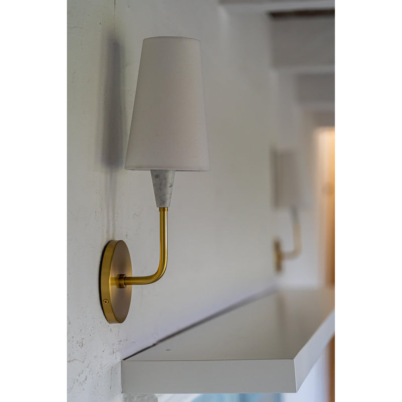 Janice 1 Light Wall Sconce in Aged Brass