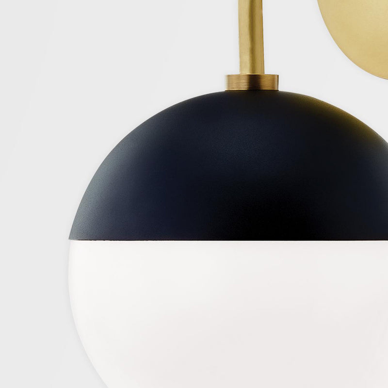 Renee 1 Light Wall Sconce in Polished Nickel/Black