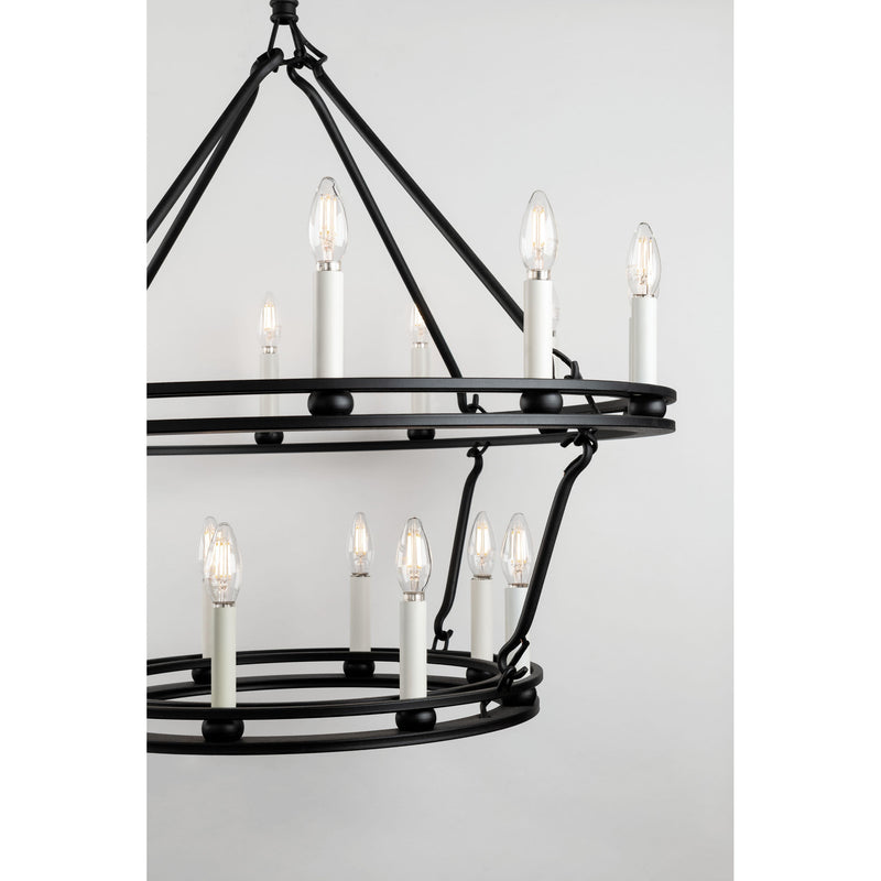 Sutton 16 Light Chandelier in Textured Black