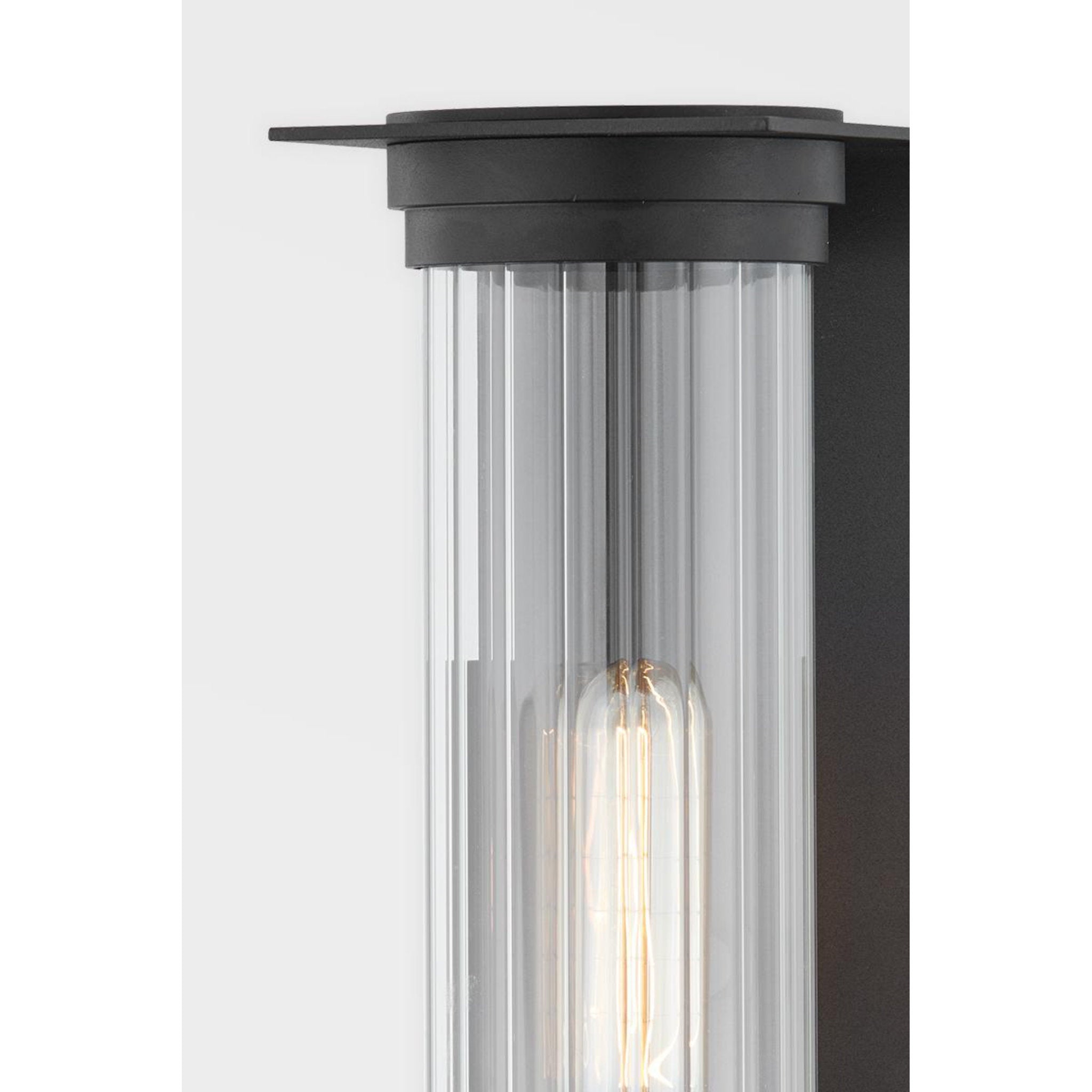 Presley Wall Sconce 1-Light Outdoor LED in  Textured Black 7.5L x 7.5W x 22H