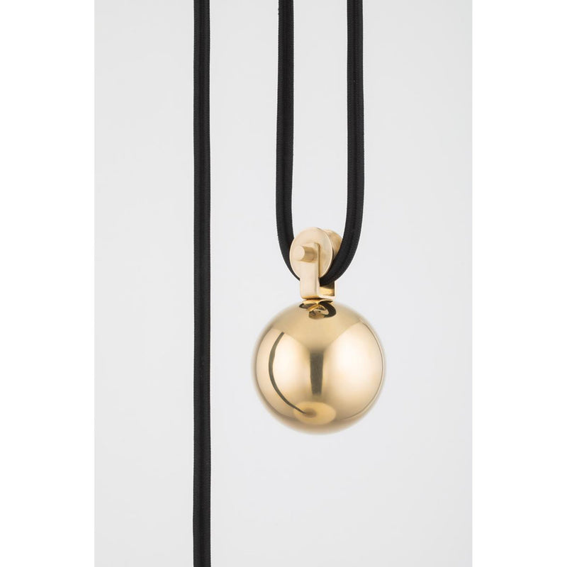 Dorset 1 Light Pendant in Aged Brass by Mark D. Sikes
