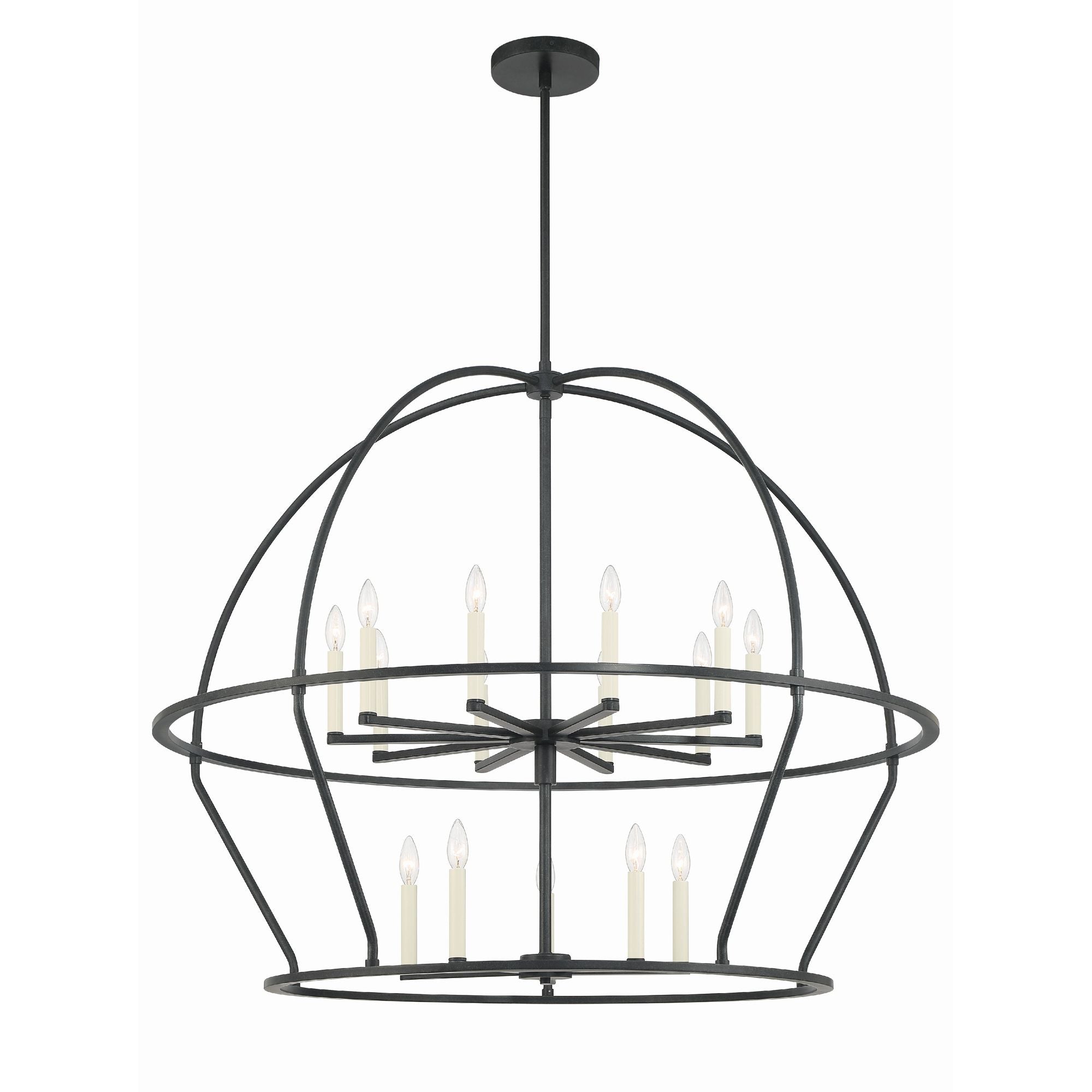 Abbott 15 Light Black Chandelier 48"W x 39.5"H x 48"D