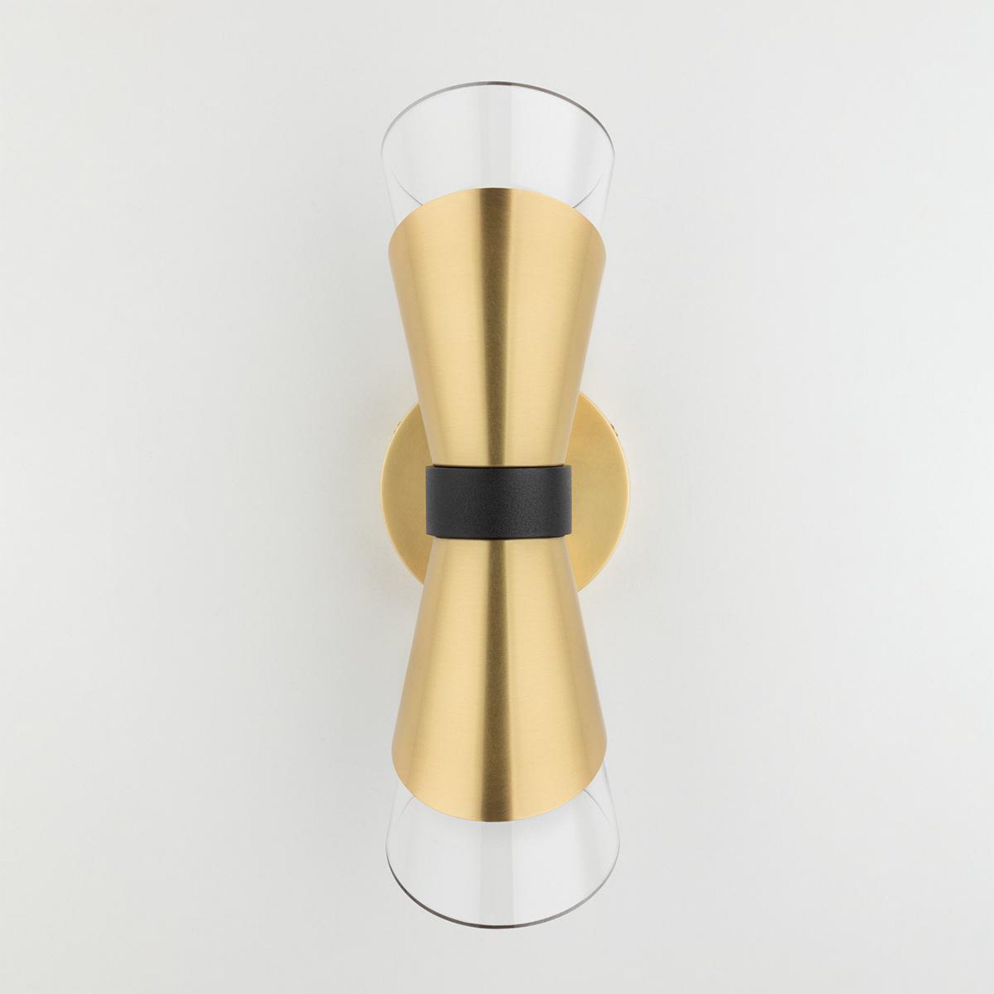 Angie 2-Light Wall Sconce in Aged Brass/Black