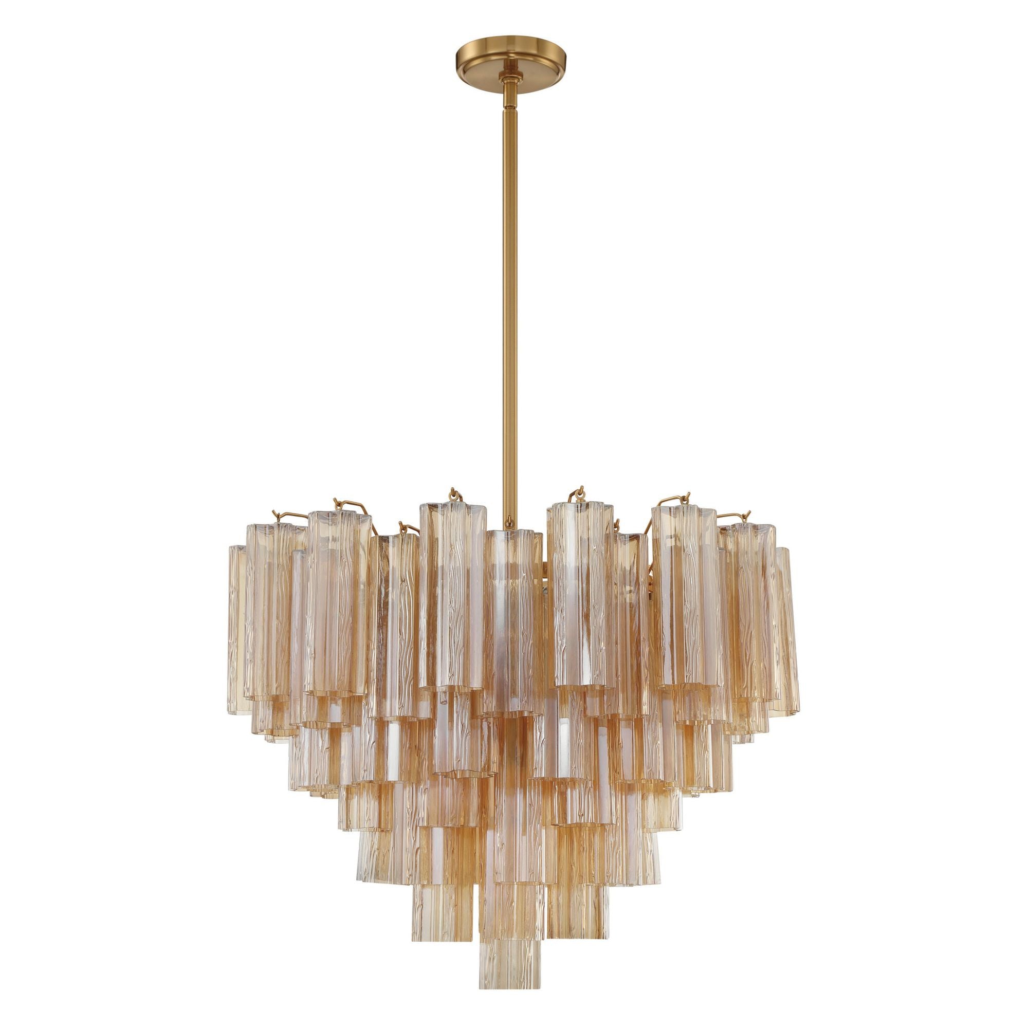 Addis 12 Light Aged Brass Chandelier Tronchi Glass Amber 26.75"W x 21.5"H x 26.75"D