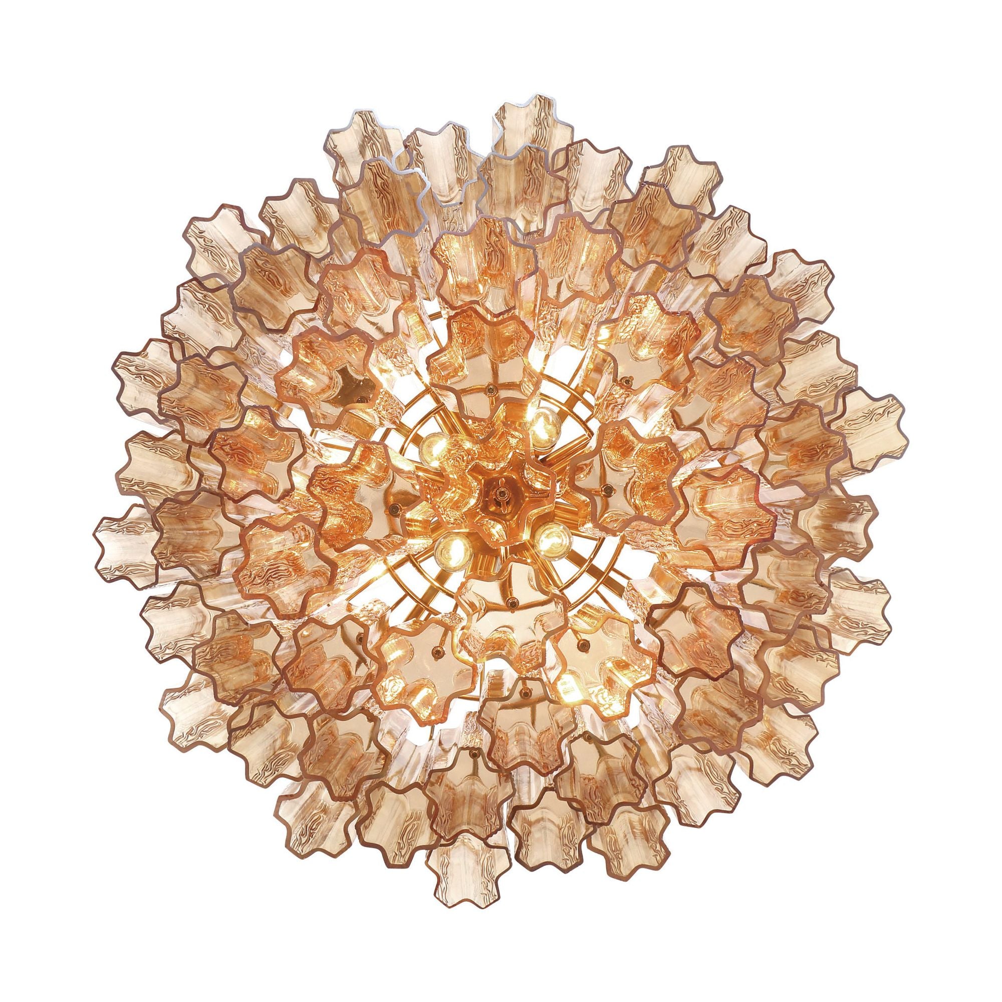 Addis 12 Light Aged Brass Chandelier Tronchi Glass Amber 26.75"W x 21.5"H x 26.75"D