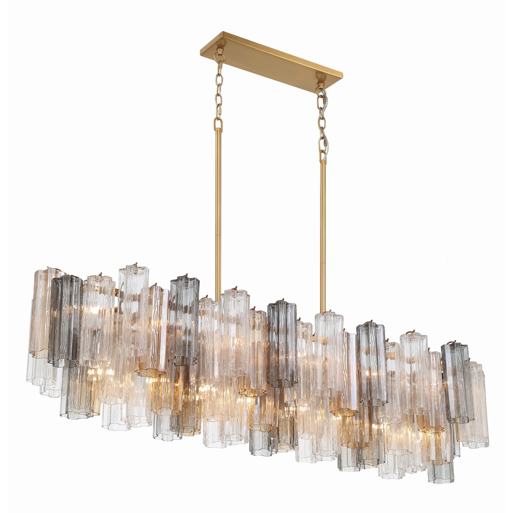 Addis 51.75'' Aged Brass Linear Chandelier  51.75"W x 14.25"H x 14"D