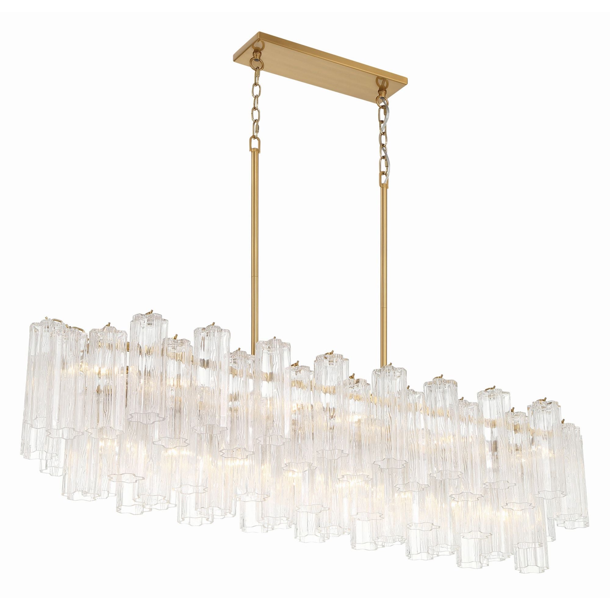 Addis 51.75'' Aged Brass Linear Chandelier  51.75"W x 14.25"H x 14"D