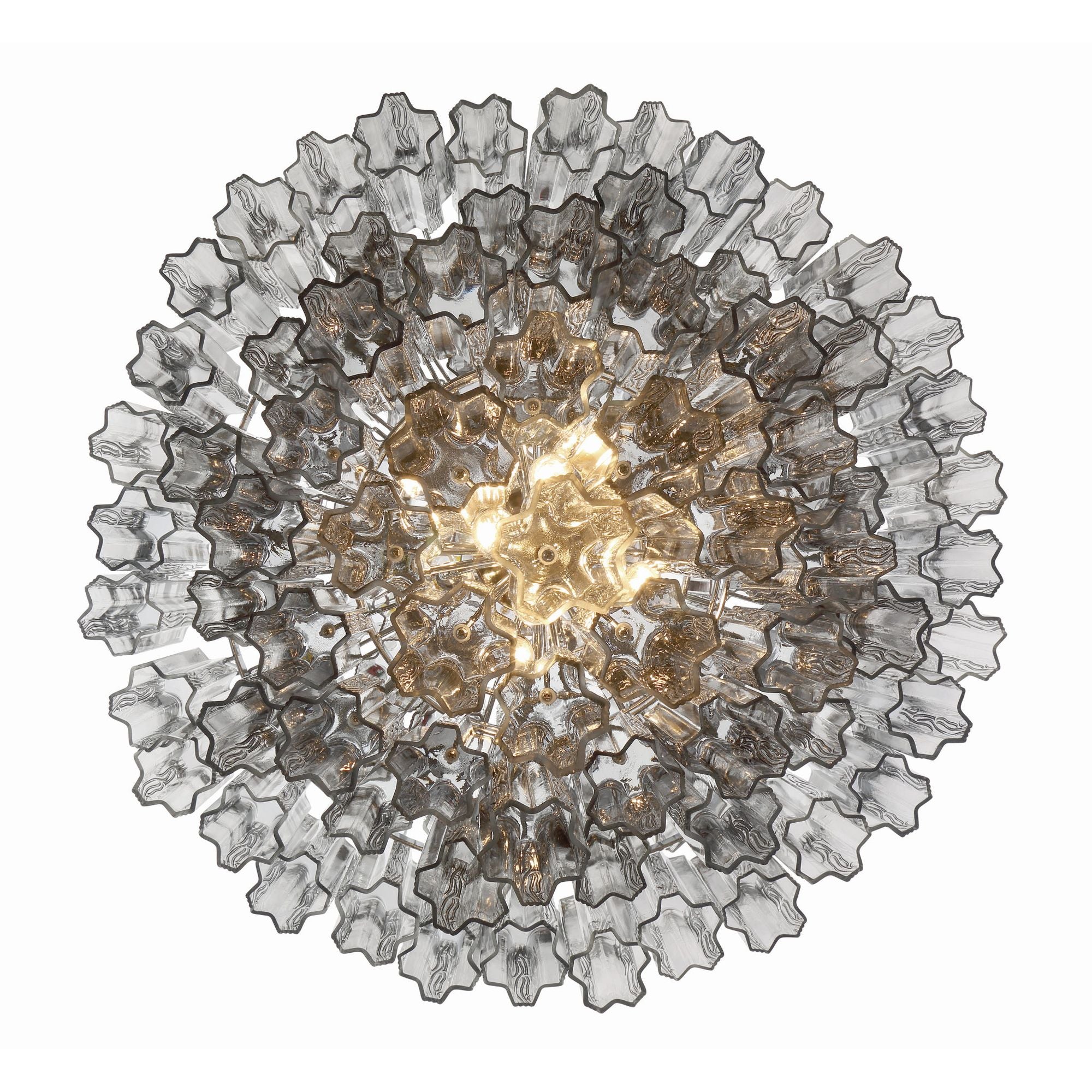 Addis 20 Light Polished Chrome Chandelier Tronchi Glass Smoke 31.5"W x 50.5"H x 31.5"D