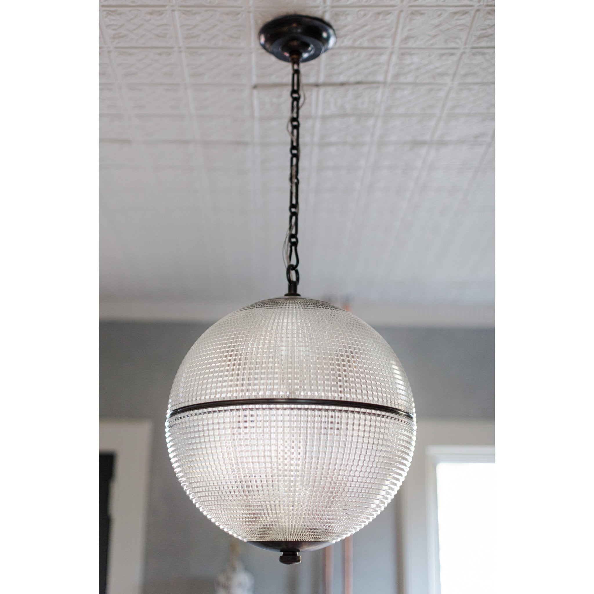 Sphere No. 3 1 Light Pendant in Distressed Bronze by Mark D. Sikes