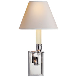 Alexa Hampton Dean Library Sconce in Polished Nickel with Natural Paper Shade