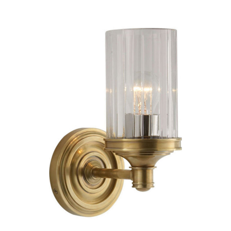 Alexa Hampton Ava Single Sconce in Hand-Rubbed Antique Brass with Crystal