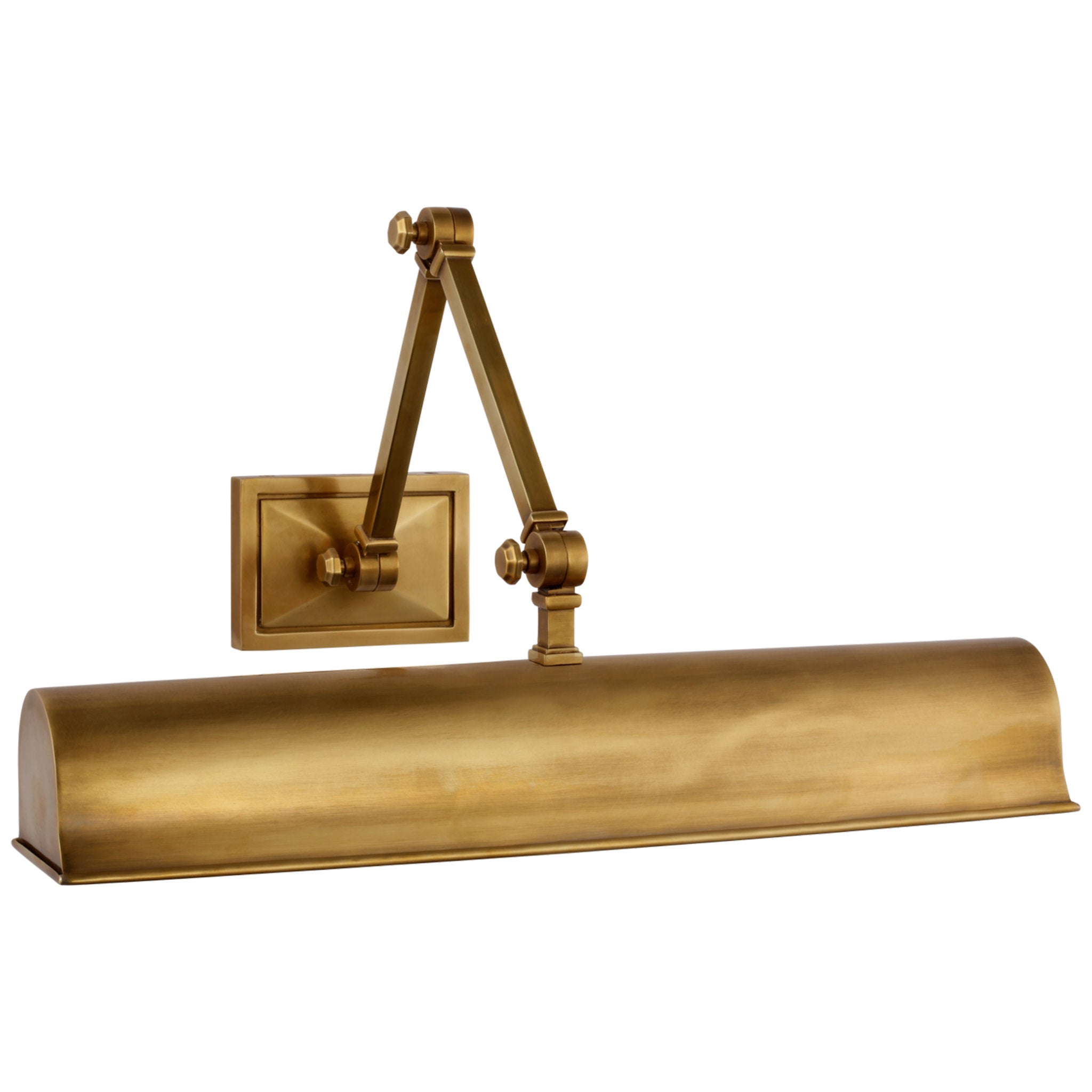 Alexa Hampton Jane 18" Double Library Light in Hand-Rubbed Antique Brass Wall Light W18.5" x H7.5" - 9.75"