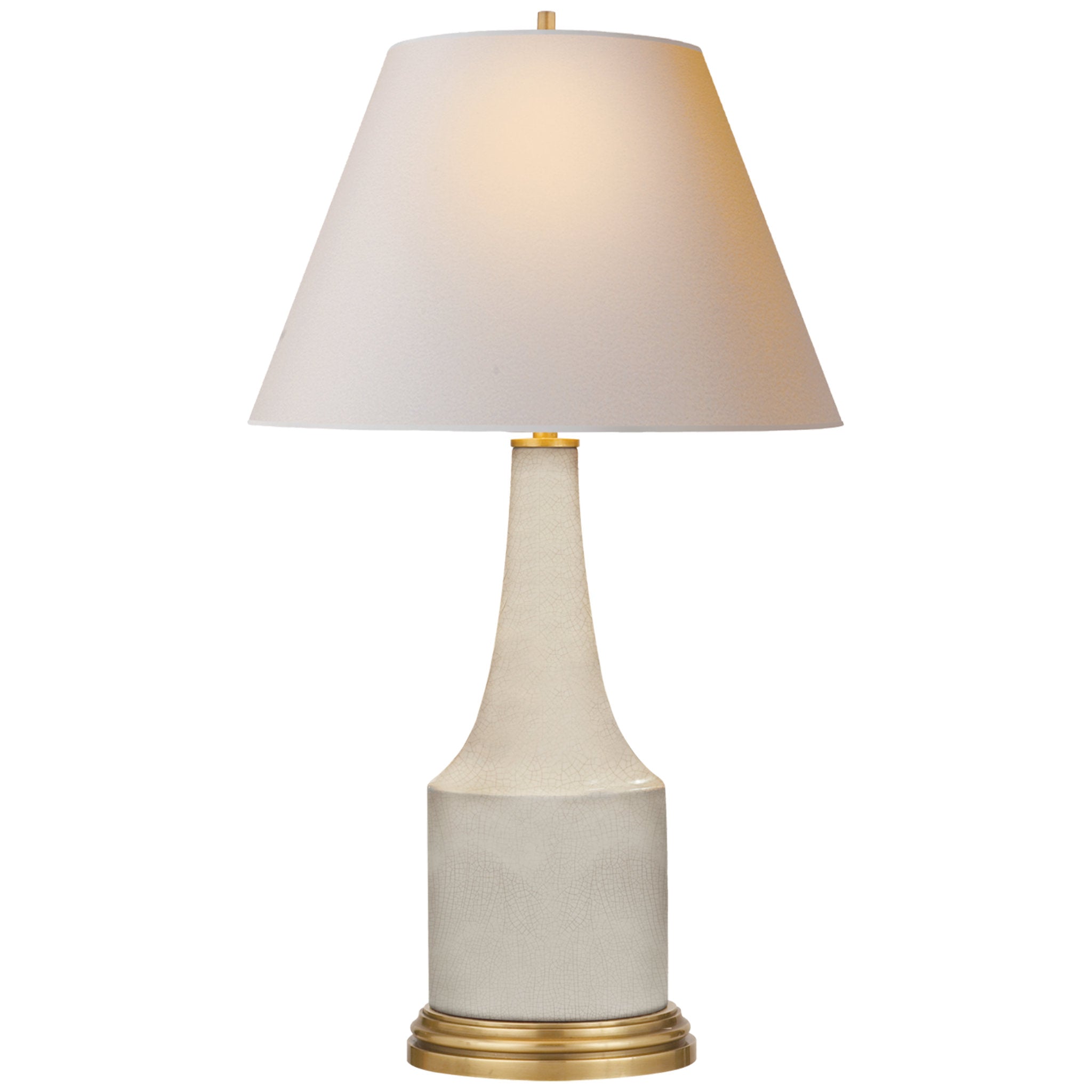 Alexa Hampton Sawyer Table Lamp in Tea Stain Porcelain with Natural Paper Shade